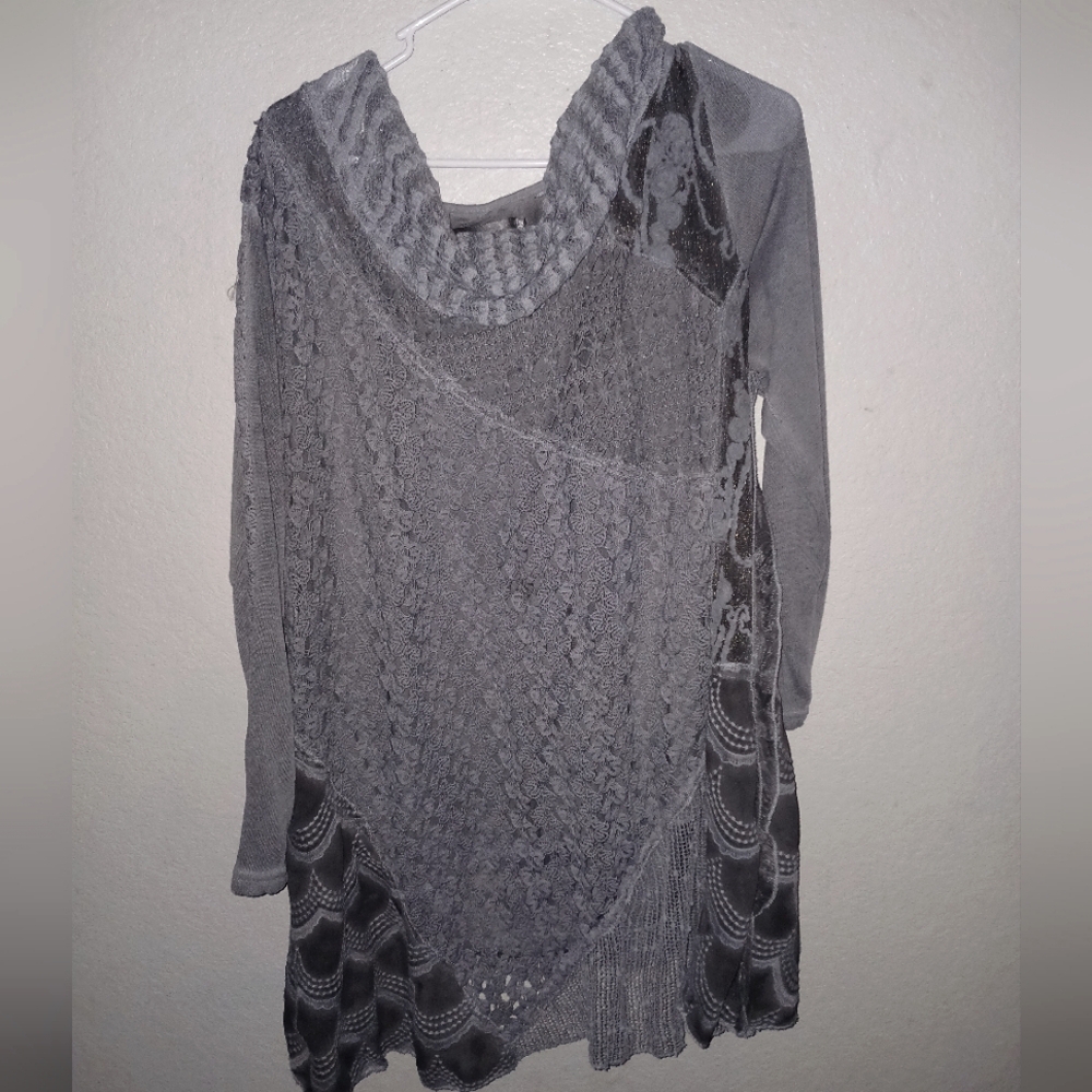 Chic Grey Knit Sweater Dress